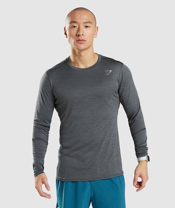 Gymshark Speed Long Sleeve Herr Svarta Grå | SE 3703NWY